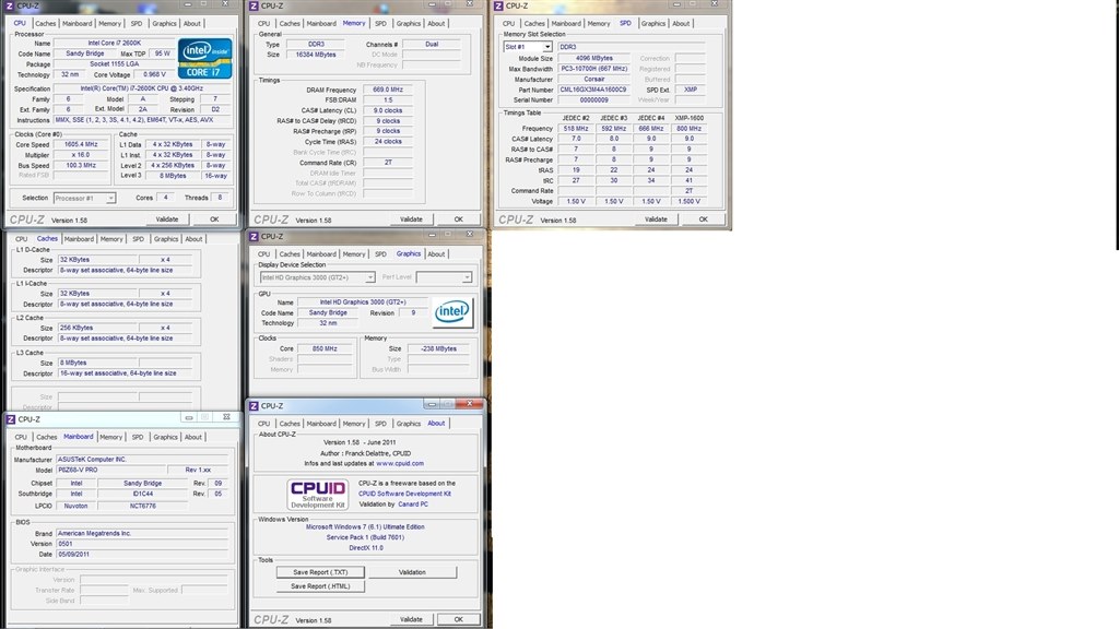 CPU－Z の SPD 表示で 質問があります。』 Corsair CML16GX3M4A1600C9B [DDR3 PC3-12800 4GB 4枚組]  のクチコミ掲示板 - 価格.com