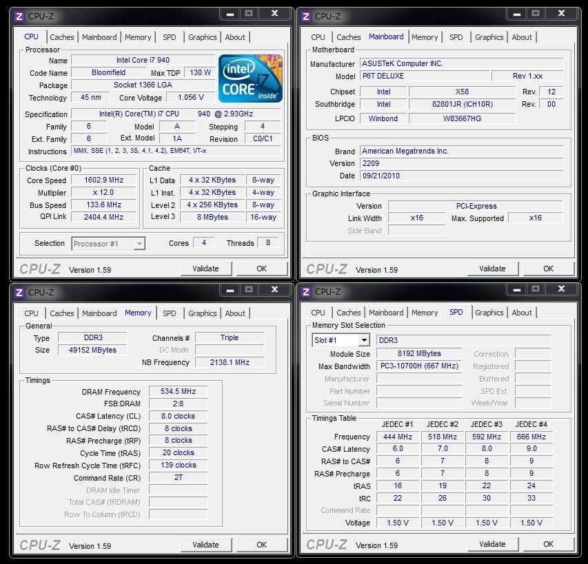 こた様【動作ok】ASUS P6T x58 48GB認識確認 LGA1366 こた様ASUS P6T x58 48GB認識確認 LGA1366