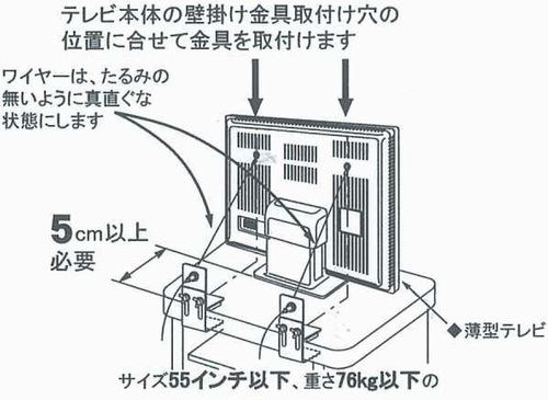 転倒防止ワイヤーの取り付け』 SONY 3D BRAVIA KDL-55HX820 ［55インチ］ のクチコミ掲示板 - 価格.com