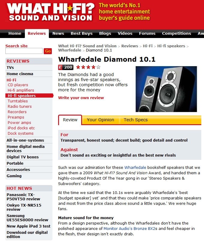 英国Webサイトから購入』 Wharfedale DIAMOND 10.1 [ブラック