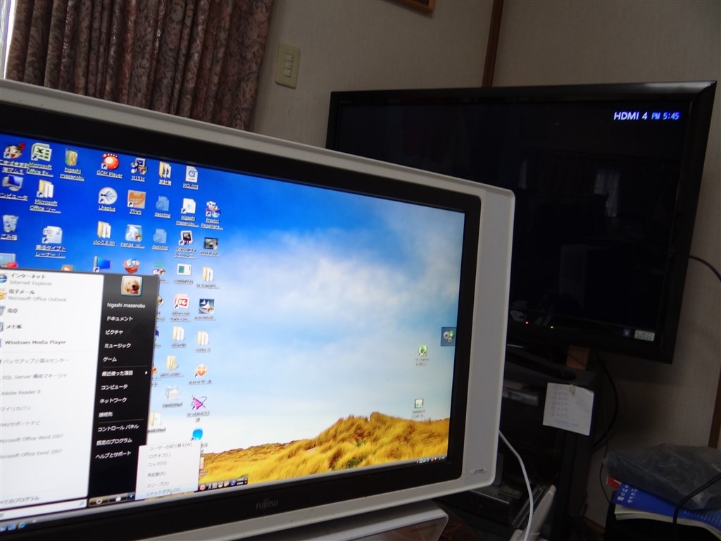 このTVをディスプレイアダプタを使ってPCの【2画面環境に』 東芝