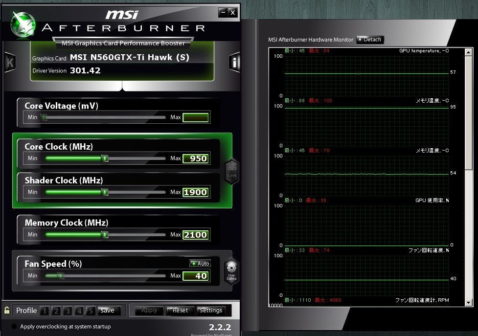 Gpuのram温度が Msi N560gtx Ti Hawk Pciexp 1gb のクチコミ掲示板 価格 Com