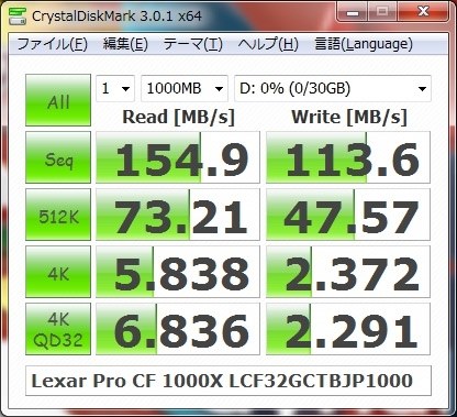 Lexar プロフェッショナル CFカード 300倍速 32GB LCF32GCRBJP300
