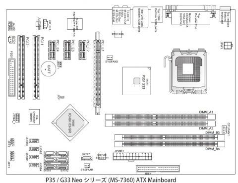 MSI MS-7360 マザーボード ぽかっ