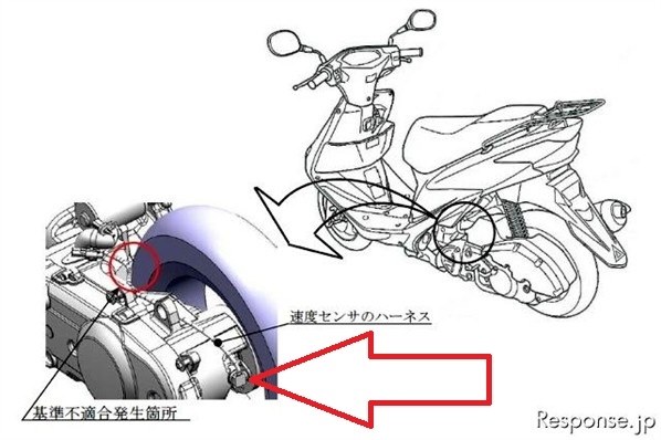 スピードメーターセンサーアドレスV125S用
