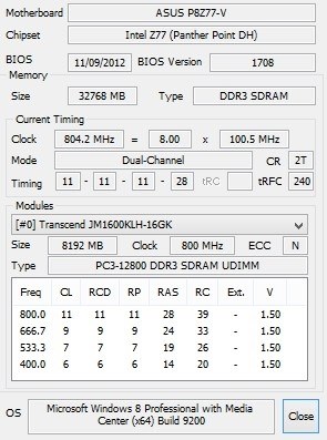 トランセンド JM1600KLH-16GK [DDR3 PC3-12800 8GB 2枚組]投稿画像