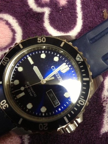 CITIZEN 青文字盤(中古) NY6020-54L オートマチック20気圧 時計