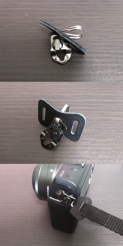 三角環を噛ませれば、通常のストラップも…』 CANON EOS M ダブルレンズ