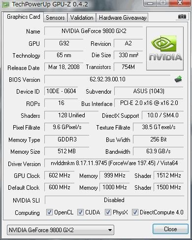 ASUS EN9800GX2/G/2DI/1G (PCIExp 1GB)投稿画像・動画 - 価格.com