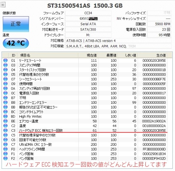 SEAGATE ST31500541AS (1.5TB SATA300 5900) 価格比較 - 価格.com
