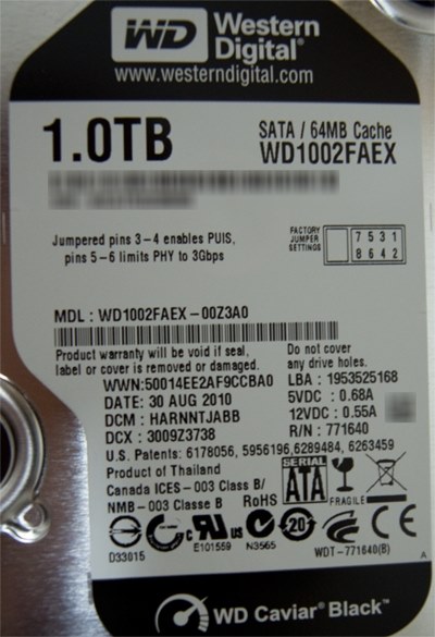 ジャンパピン設定について Western Digital Wd1002faex 1tb Sata600 70 のクチコミ掲示板 価格 Com