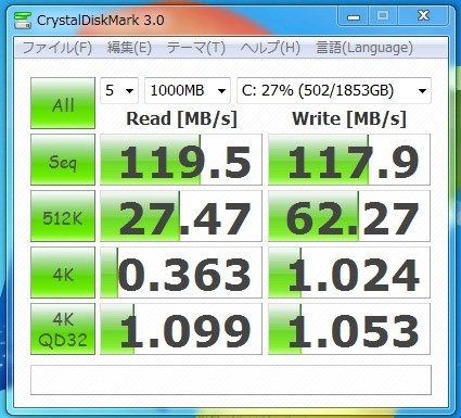 ちょっと遅い?』 WESTERN DIGITAL WD20EARS (2TB SATA300) の ちょっと遅い?』 WESTERN DIGITAL WD20EARS (2TB SATA300) の
