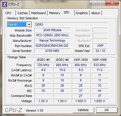 XMPのQPI/Vtt電圧』 CFD W3U1600HQ-2G (DDR3 PC3-12800 2GB 2枚組) の