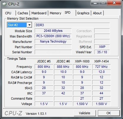 XMPのQPI/Vtt電圧』 CFD W3U1600HQ-2G (DDR3 PC3-12800 2GB 2枚 XMPのQPI/Vtt電圧』 CFD W3U1600HQ-2G (DDR3 PC3-12800 2GB 2枚