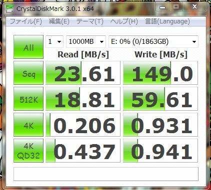 crystaldiskmark ひよひよ氏 作 オファー では シーケンシャルリード ライトとも きっちり公称値