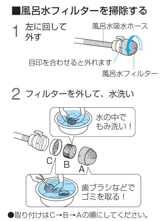 予約洗濯した後に、風呂桶の底に赤っぽい汚れが