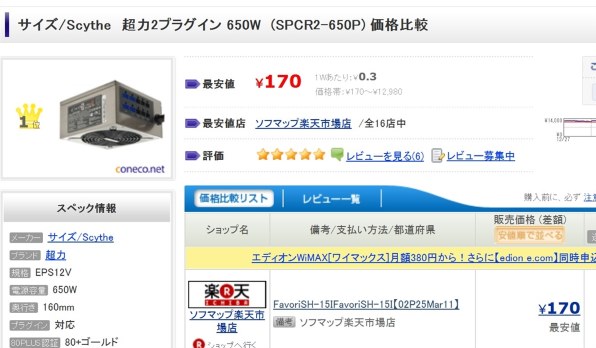 サイズ 超力2プラグイン SPCR2-650P投稿画像・動画 - 価格.com