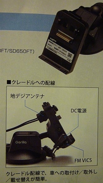 【Gorilla】SANYO メモリーナビNV-SD760FT【フルセグ】 地デジ・フルセグ対応SSDポータブルナビゲーション三洋電機
